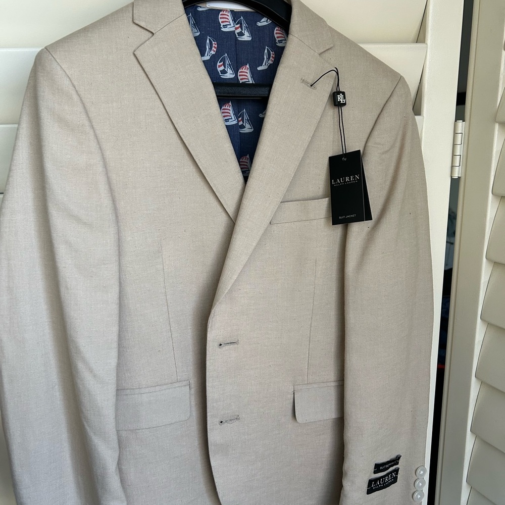 Lauren Ralph Lauren Kids Beige Blazer with Nautical Lining